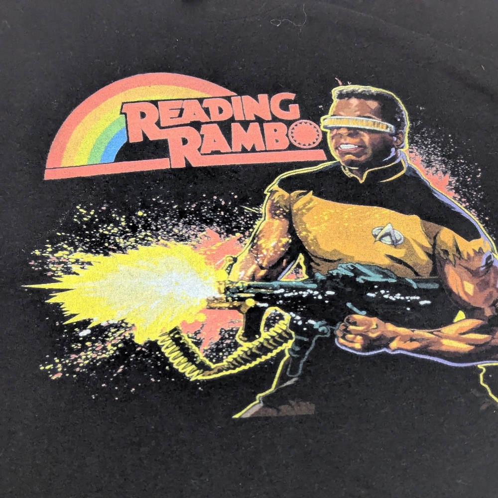 Reading Rambo LeVar Burton Black Tee Size XL